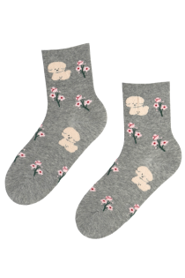 BUBBA grey cotton socks with dogs | Sokisahtel
