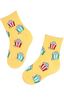 FOOD yellow popcorn cotton socks for kids | Sokisahtel
