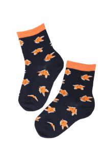 FOX LIFE merino wool socks with foxes for kids | Sokisahtel