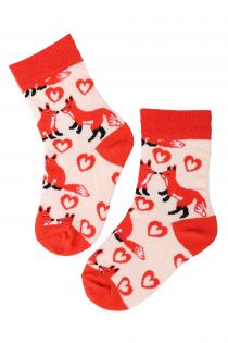 FOXY LOVE orange cotton socks for kids | Sokisahtel
