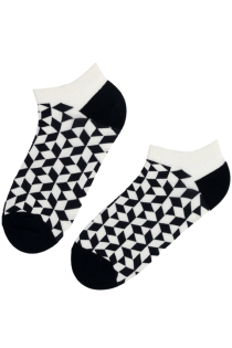 FRANK low-cut socks with black and white pattern | Sokisahtel
