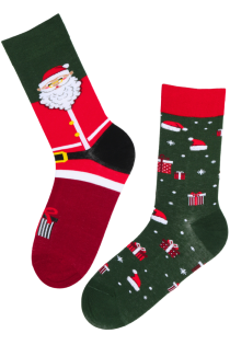 FRANZ dark green Christmas socks with Santa | Sokisahtel