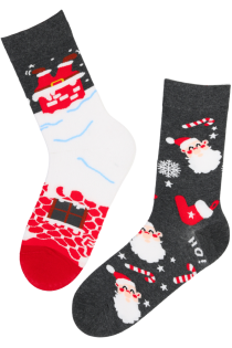 FRANZ dark grey Christmas socks with Santas | Sokisahtel