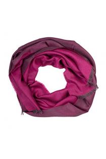 Alpaca wool and silk double face fuchsia shawl | Sokisahtel