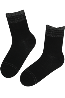 GABRIELLE black socks with a sparkly edge | Sokisahtel