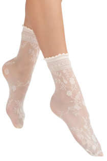 GALENA white sheer socks