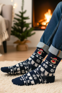 GERMO tumesinised jõulumustriga puuvillased sokid | Sokisahtel