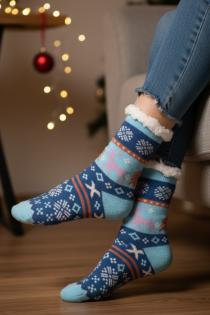 GETTER blue warm Christmas socks | Sokisahtel