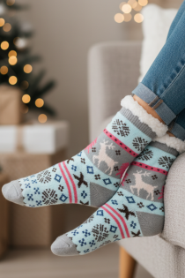 GETTER light blue warm Christmas socks | Sokisahtel