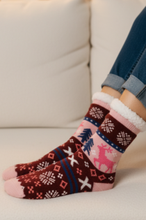 GETTER burgundy warm Christmas socks | Sokisahtel