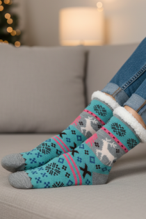 GETTER turquoise warm Christmas socks | Sokisahtel