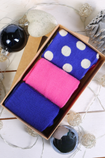 MERINO DOTS merino wool gift box with 3 pairs of socks | Sokisahtel