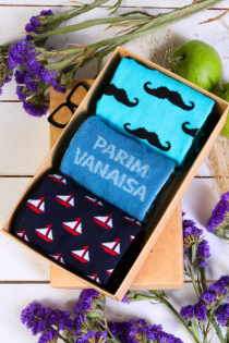 Подарочный набор из 3 пар уютных хлопковых носков для любимых дедушек ко Дню Отца RICHARD | Sokisahtel