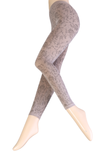 GINEVRA beige patterned leggings | Sokisahtel