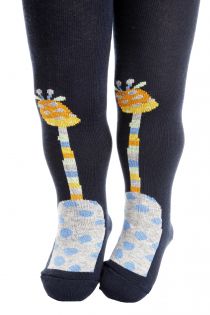 GIRAFFE dark blue tights for babies | Sokisahtel