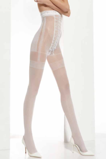 GRAZIA white high-waisted tights | Sokisahtel