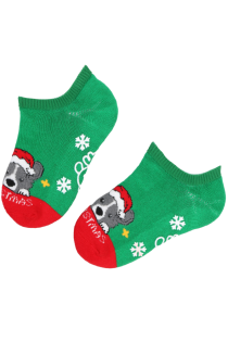 GUMMY green socks with a dog for kids | Sokisahtel