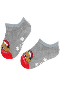 GUMMY grey socks with dogs for kids | Sokisahtel