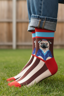 GUS punased naljaka mopsiga sokid lastele | Sokisahtel