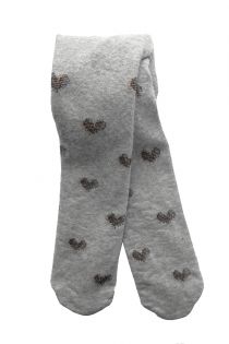 SISSI grey heart-patterned tights for babies | Sokisahtel