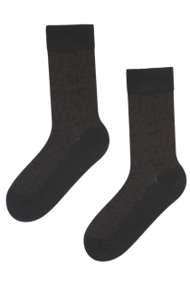 HANDSOME brown patterned viscose socks for men | Sokisahtel