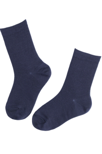 Dark blue merino wool socks for children