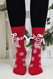 HELEN red socks with magnetic hands | Sokisahtel