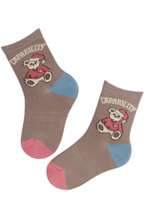 HELLO BEAR brown socks for kids | Sokisahtel