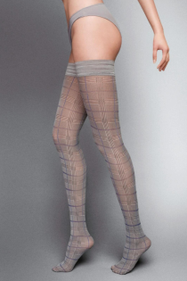 SWEDEN 40DEN gray hold-ups with a checkered pattern
