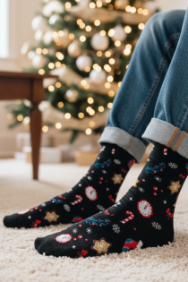 HOLIDAYS musta värvi puuvillased jõulusokid | Sokisahtel
