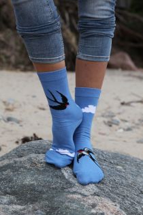 BIRD FLY sinised pääsukestega puuvillased sokid | Sokisahtel