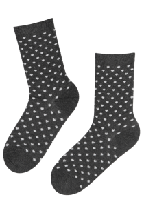 LAPLAND gray cotton socks with hearts | Sokisahtel