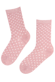 LAPLAND pink cotton socks with hearts | Sokisahtel