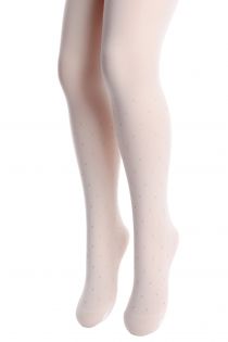 JOLIE white dotted tights for children | Sokisahtel