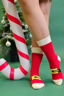 JOVIE red cotton Christmas socks | Sokisahtel