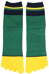 green striped toe socks for men