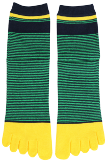 JUAN green striped toe-socks for men | Sokisahtel