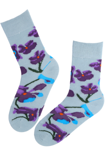 KANNIKE blue floral cotton socks