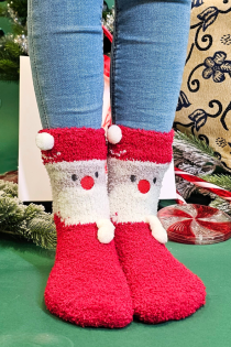 Тёплые мягкие носки чёрного цвета с бородатым Дедом Морозом KANSAS | Sokisahtel