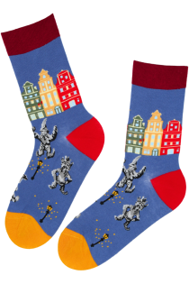 KARLIS blue city view cotton socks for men | Sokisahtel