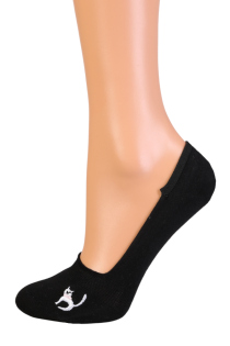 KATI black footies with a cat | Sokisahtel