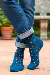 KAYRON sinised täpilised puuvillased sokid | Sokisahtel