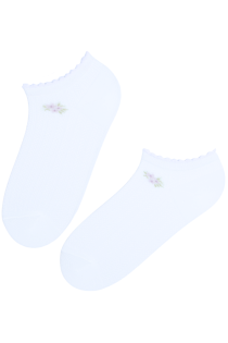 Хлопковые укороченные (спортивные) носки белого цвета в лаконичном стиле KETTER | Sokisahtel