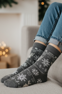 KREETE hallid puuvillased jõulumustriga sokid | Sokisahtel