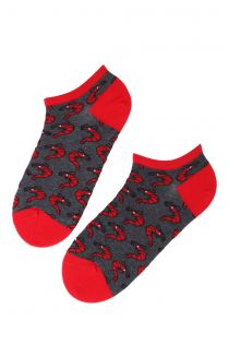 Укороченные хлопковые носки с изображением креветок для мужчин и женщин SHRIMPS (креветки) | Sokisahtel