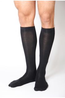 KRISS black cotton knee highs for men | Sokisahtel