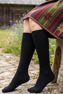 KRISS black cotton knee highs for children | Sokisahtel