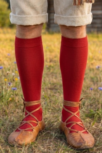 KRISS red cotton knee highs for men | Sokisahtel