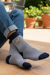 LEANDRO triibulised lõviga puuvillased sokid | Sokisahtel