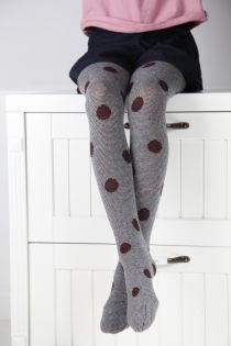 LEDA dark grey cotton tights for girls | Sokisahtel